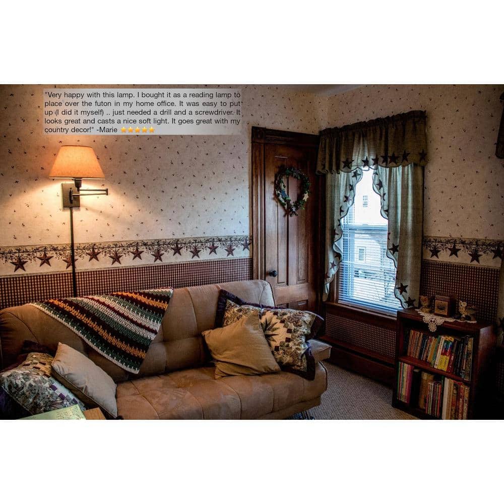 Cambridge 13" Black Swing Arm Wall Lamp with Golden Bronze Shade, 2-Pack