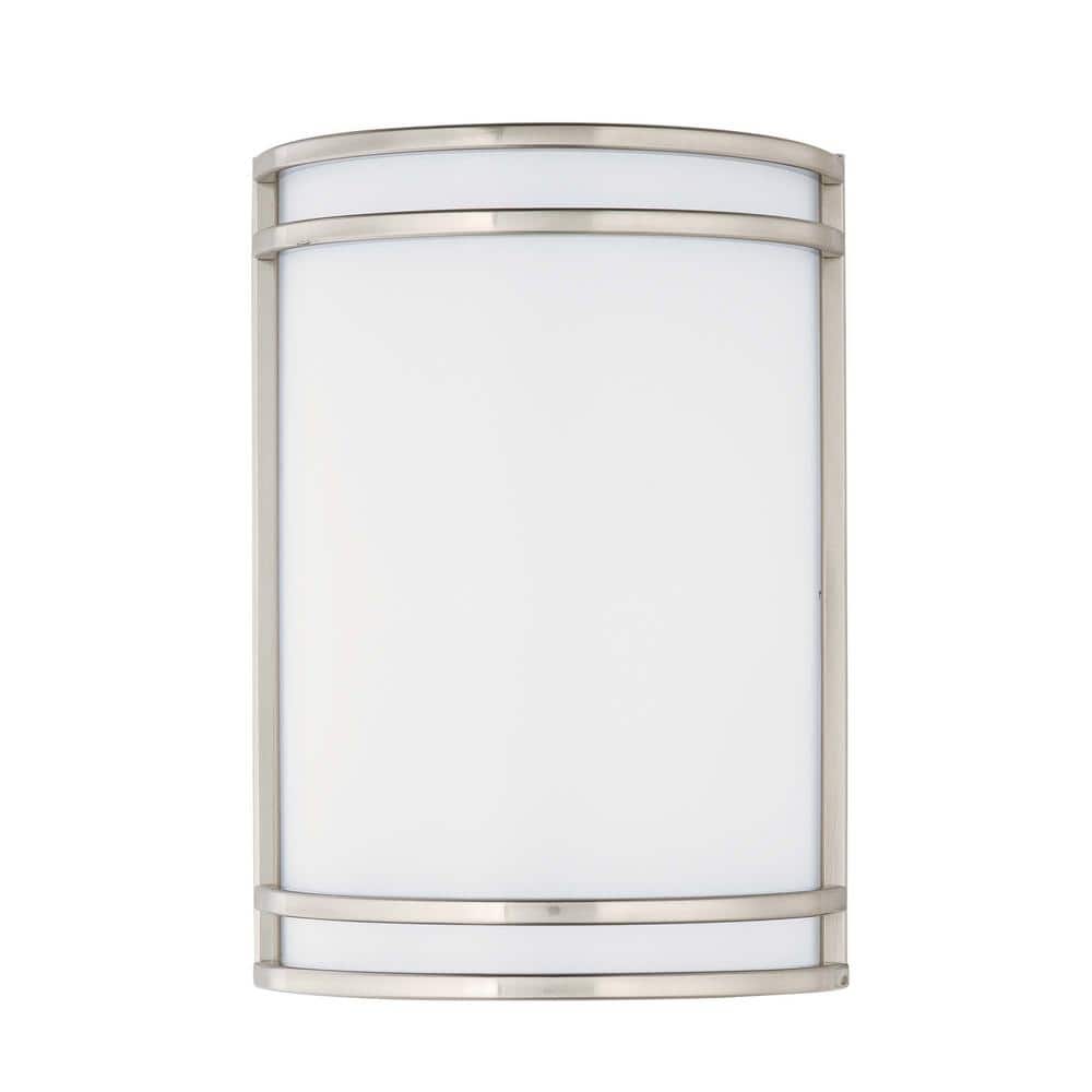 Sleek Satin Nickel 10" LED Wall Sconce with White Glass Shade