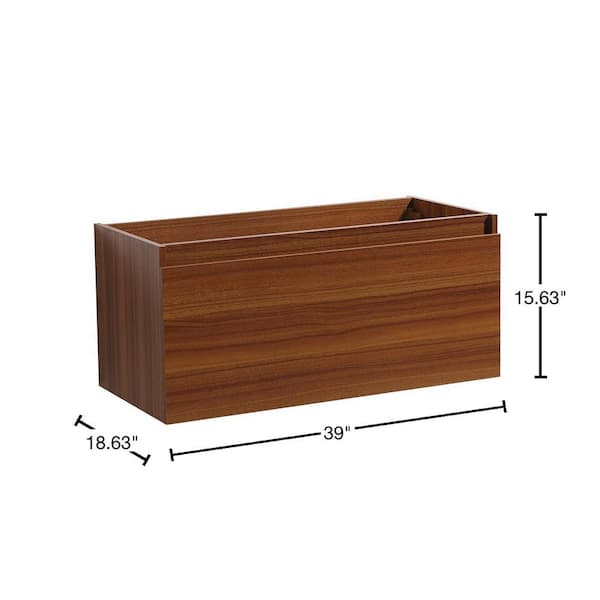 Fresca Mezzo 39 Modern Bathroom Vanity w/ Medicine Cabinet, Teak