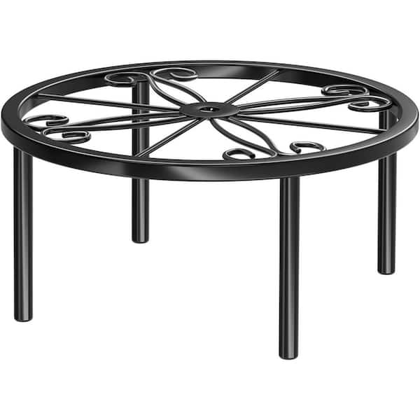 Black Plant Rack Metal Plant Stand Garden Shelf Flower Pot Holders (3.54 in. H x 7.87 in. W)