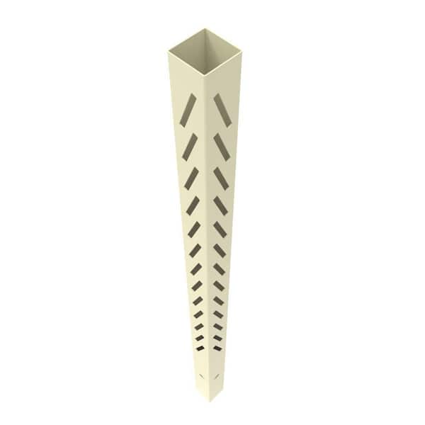 Louvered 6 in. x 6 in. x 102 in. Sand Outside Vinyl Fence Corner Post