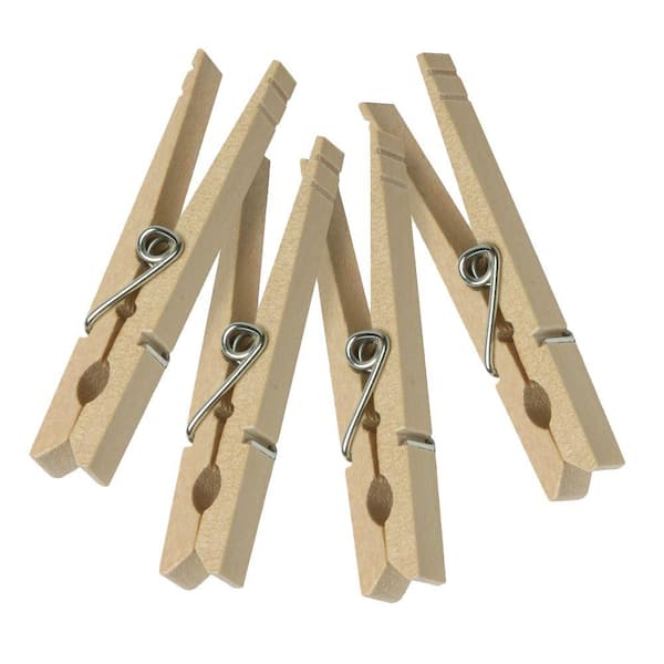 Natural Wooden Clothes Pegs Washing Line Airer Garden Craft Decor Spring Clips 