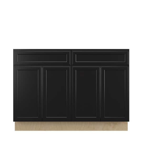 Belle Haven Recessed 48 in. W x 34.5 in. H x 21 in. D in Driftwood Plywood Assembled Bath Base Cabinet