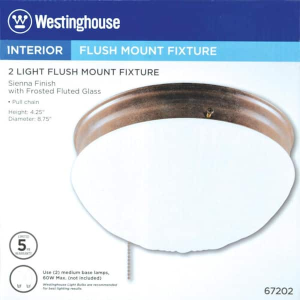 Westinghouse 2-Light Sienna Flush Mount 6720200 - The Home Depot