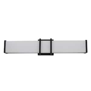 Tomero 23.74 in. W x 4.74 in. H Matte Black Integrated LED Bathroom Vanity Light Bar with White Acrylic Diffuser