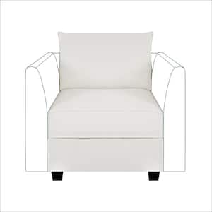 30 in. W Modern Linen Middle Module for Modular Sofa Customizable Sectional Sofa Couch Accent Armless Chair, White Down