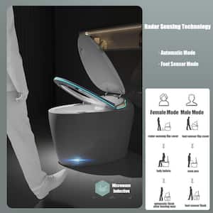 Elongated Smart Toilet with Bidet Built in, Foot Sensor, Warm Water Sprayer and Dryer Automatic Flush