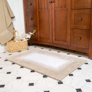 Whitney Ombre Reversible Doeskin Beige 21 in. x 34 in. and 17 in. x 24 in. 2-Piece Bath Rug Set
