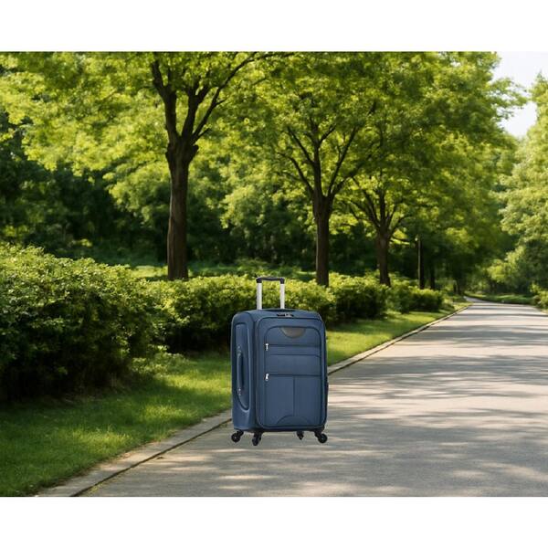 Tatahance 3-Piece Dark Blue Softside Expandable Spinner Luggage