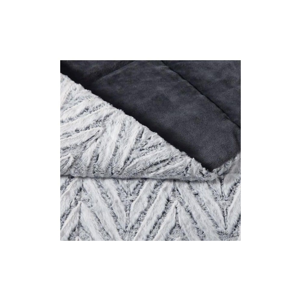 Gray Chevron Faux Fur Luxury Throw Blanket 60" x 70"