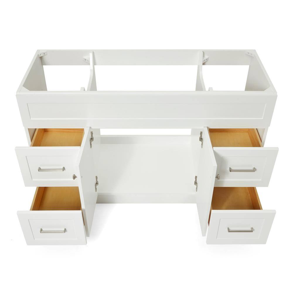 Hamlet 54" White Wood Freestanding Vanity Cabinet