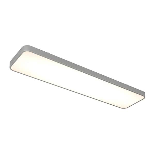 Europa 48 in. 1-Light Silver 5CCT LED Flush Mount Panel Light