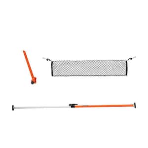 Cargo Bar, Ratcheting Cargo Bars Adjustable from 40 in. to 73 in., Heavy-duty Steel Cargos Stabilizer with Storage Net
