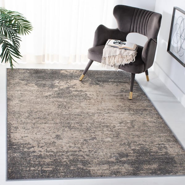 Atlas 8 ft. x 10 ft. Charcoal/Gray Distressed Area Rug