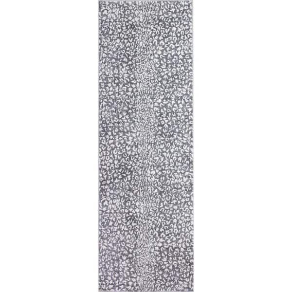 BASHIAN Aspen Grey 3 ft. x 8 ft. (2'6" x 8') Geometric Transitional Runner