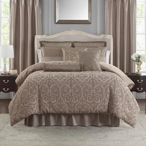 Hazeldene 6-Piece Taupe Queen Comforter Set