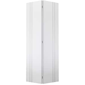 Smart Pro 2V 36" x 79.375" Solid Composite Core Polar White Finished Wood Bifold Door with Hardware