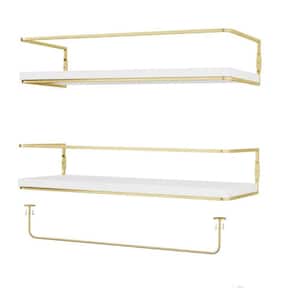 16.2 in. W x 5.7 in. D Decorative Wall Shelf, White Floating Shelves Set of 2
