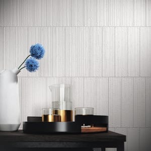 Barclay Cloud White 2.55 in. x 0.35 in. Textured Matte Ceramic Wall Tile Sample