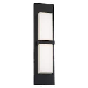 Bandeau Black Indoor/Outdoor Hardwired Coach Sconce with Color Selectable Integrated LED