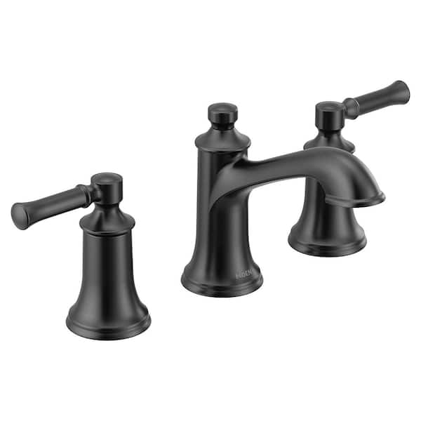 MOEN Dartmoor 8 in. Widespread 2-Handle Bathroom Faucet Trim Kit in Matte Black (Valve Not Included)