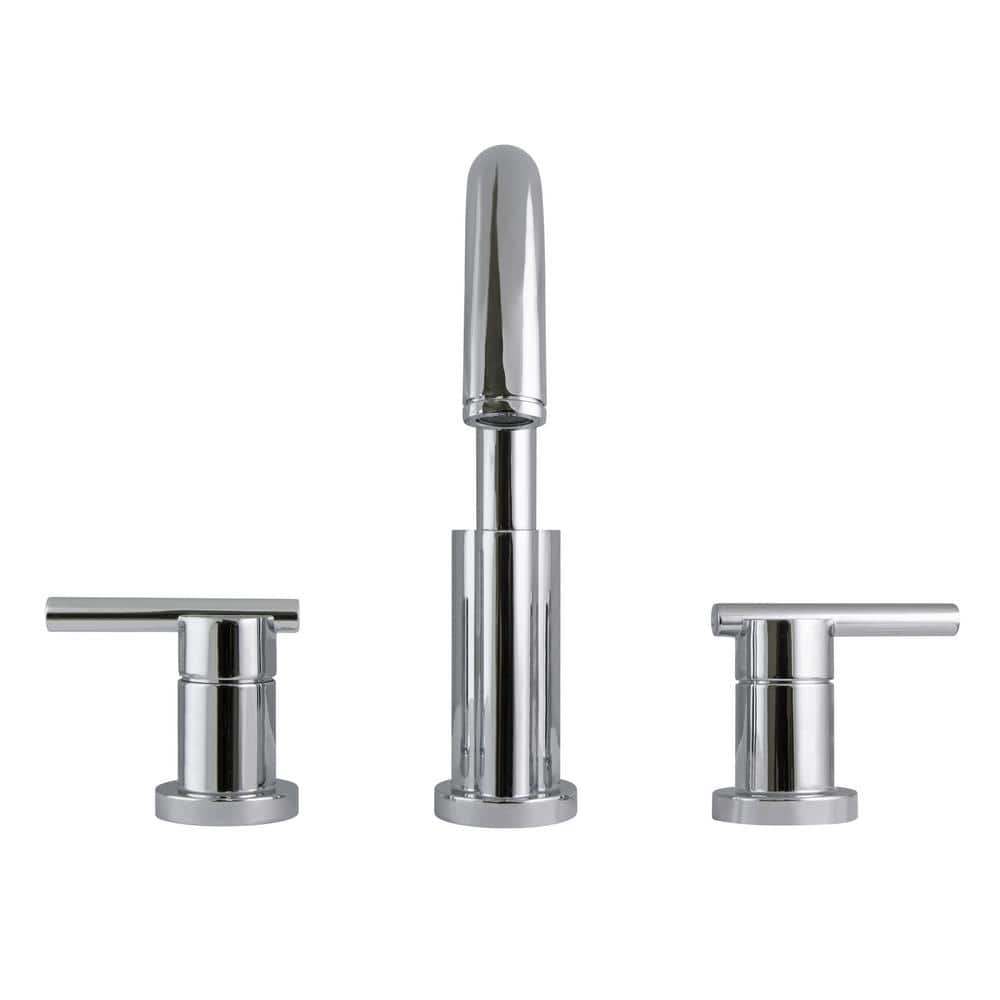 Geneva Polished Chrome Dual-Handle Widespread Bathroom Faucet