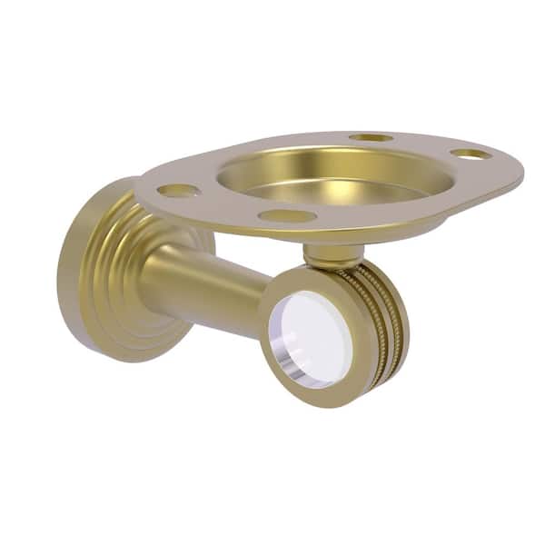 Allied Brass Pacific Beach Tumbler and Toothbrush Holder with Dotted Accents in Satin Brass