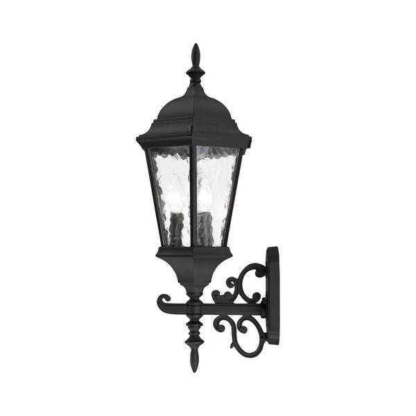 Livex Lighting Hamilton 3 Light Textured Black Outdoor Wall Sconce