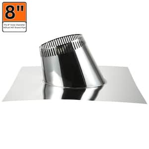 8 in. x 12 in. 1/12 - 6/12 Roof Flashing for Double Wall Chimney Pipe