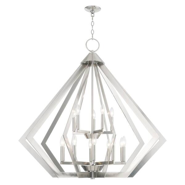 Reviews For Livex Lighting Prism 15 Light Brushed Nickel Foyer Chandelier Pg 1 The Home Depot Light Brushed Nickel Foyer Chandelier, Chandelier For Foyer Home Depot