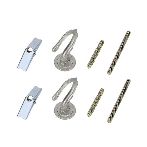 Aspen Creative Corporation Brushed Pewter 2-1/2 in. Large Swag Hook (2-Pack)