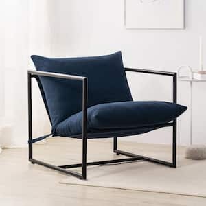 Ashton Navy Metal and Upholstered Sling Accent Chair