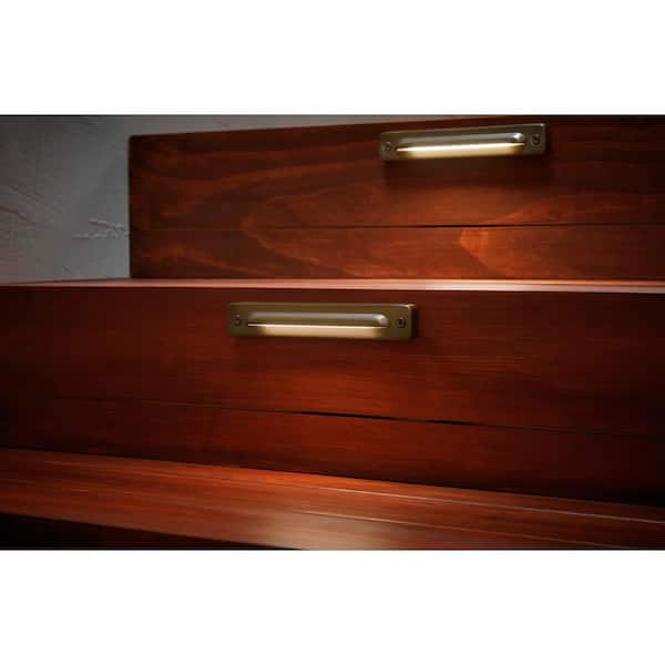 50 Lumen Low Voltage Hardwired Brass Integrated LED 2700K Warm White Outdoor Deck Light