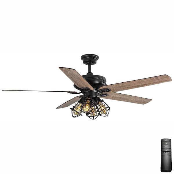 Home Decorators Collection Carlisle 60, Black Ceiling Fan With Light And Remote