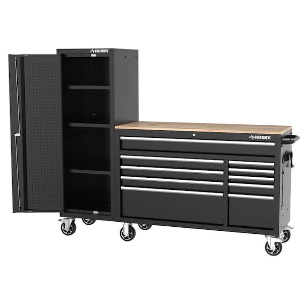 Husky Modular Tool Storage 72 in. W Standard Duty Black Mobile