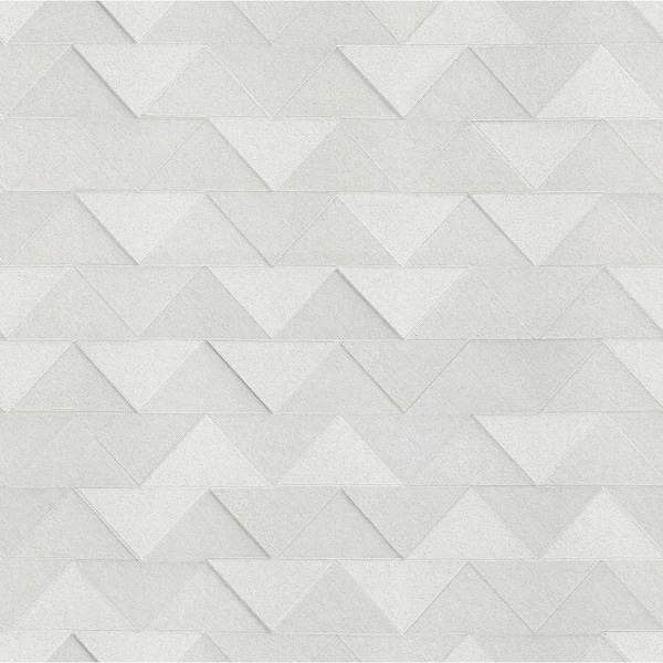 Fine Decor Matrix Silver Triangle 20.5 in. x 33 ft. Unpasted Peelable Vinyl Wallaper