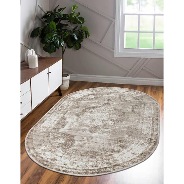 Sofia Salle Garnier Beige 8 ft. x 10 ft. Area Rug
