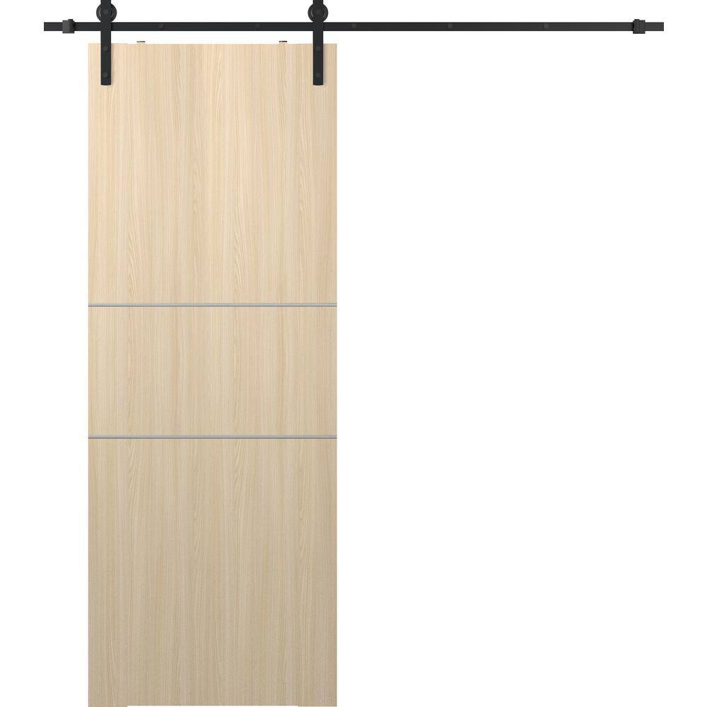 Optima 2H 24 in. x 84 in. Manufactured Wood Loire Ash Solid Composite Core Sliding Barn Door with Hardware Kit price history on PriceWatchPro