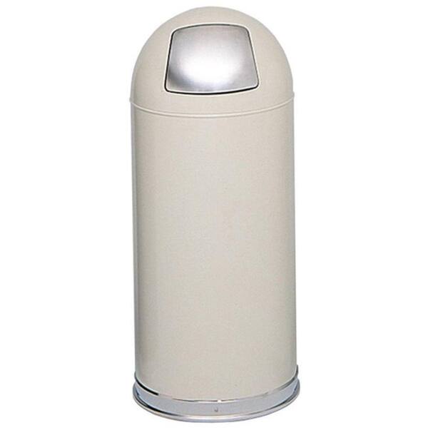 Safco 15 Gal. Beige Round Top Trash Can