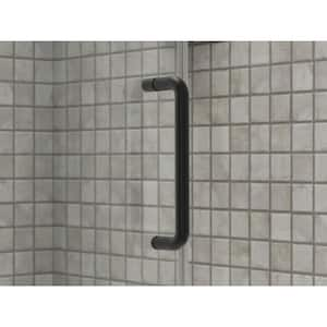 Elate 56-60 in. W x 71 in. H Sliding Frameless Shower Door in Matte Black with Crystal Clear Glass