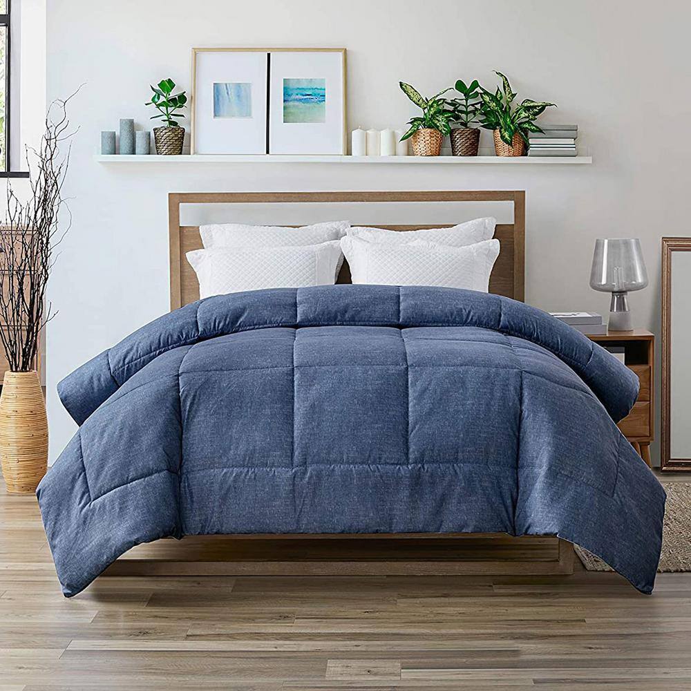 Queen Dark Indigo Down Alternative Microfiber Comforter Set