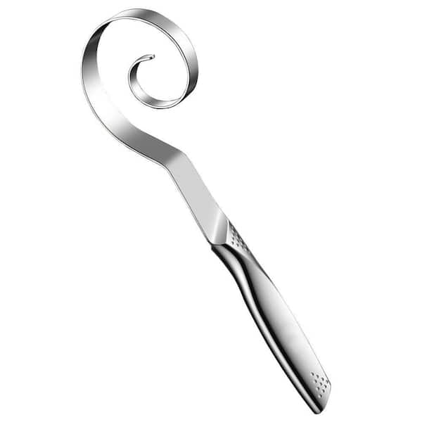 Silver 10 in. Stainless Steel Seamless Danish Dough Whisk, Dutch Bread Dough Whisk Tool for Sourdough Bread Baking Pizza