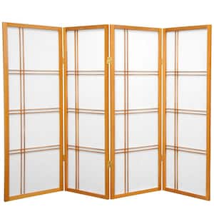 4 ft. Short Double Cross Shoji Screen - Honey - 4 Panels