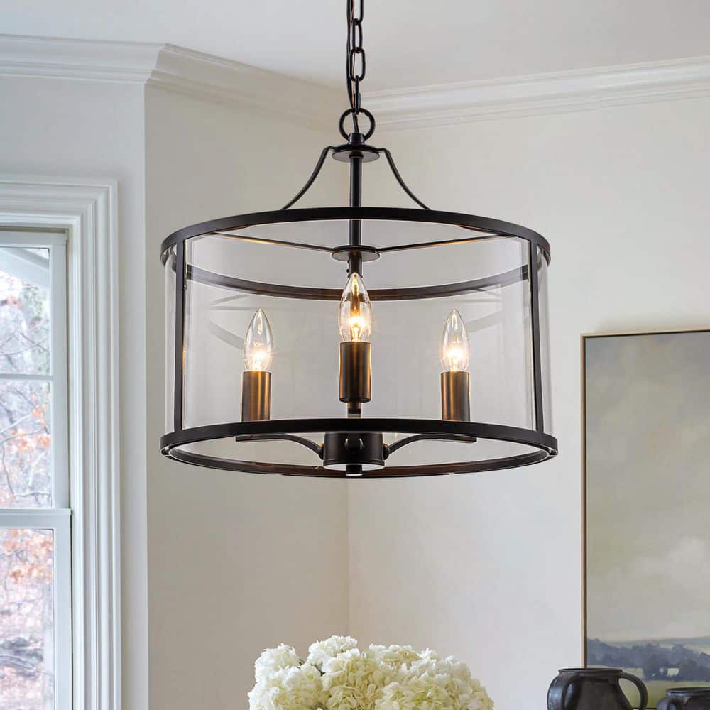 ZYZWMB 15.7 in. 3-Light Matte Black Modern Farmhouse Adjustable