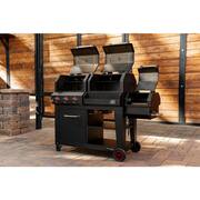 Oakford 1150 Pro 3-Burner Propane Combo Grill and Offset Charcoal Smoker in Black