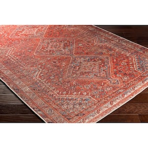 Mr. Kate Annie Red/Blue Distressed Medallion 2 ft. x 2 ft. 11 in. Washable Area Rug