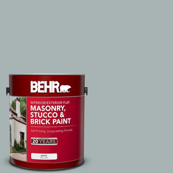 BEHR 1 gal. 730F4 Flint Smoke Flat Interior/Exterior Masonry, Stucco