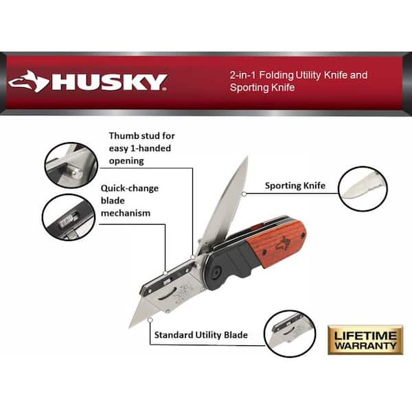 2-IN-1 FOLDING UTILITY KNIFE AND SPORTING KNIFE