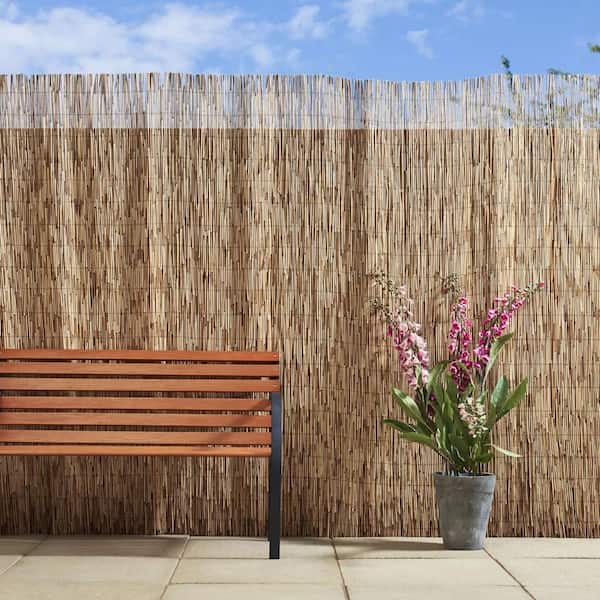 Wall Decoration Bamboo Fence Rolls Balcony Privacy Fence Patio Reed Screen Rool Roll-up Reed Shade for Outdoor/Indoor 