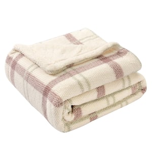 Bean Paste/Green Thick Warm Fleece Throw Blanket